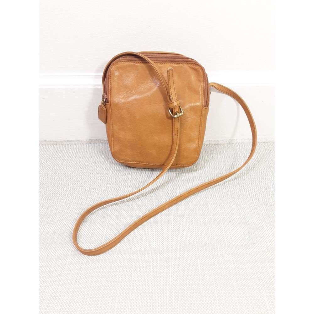 Boulder Ridge Tan Leather Crossbody Bag Card Id Holder Travel Organizer Handbag